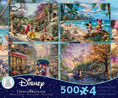 Disney Thomas Kinkade 500ピースジグソーパズル　4種類 Ceaco Thomas Kinkade Disney 500-Piece Multipack Interlocking