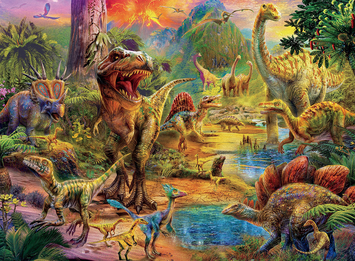 Landscape of Dinosaurs Dinosaurs Glow in the Dark Puzzle