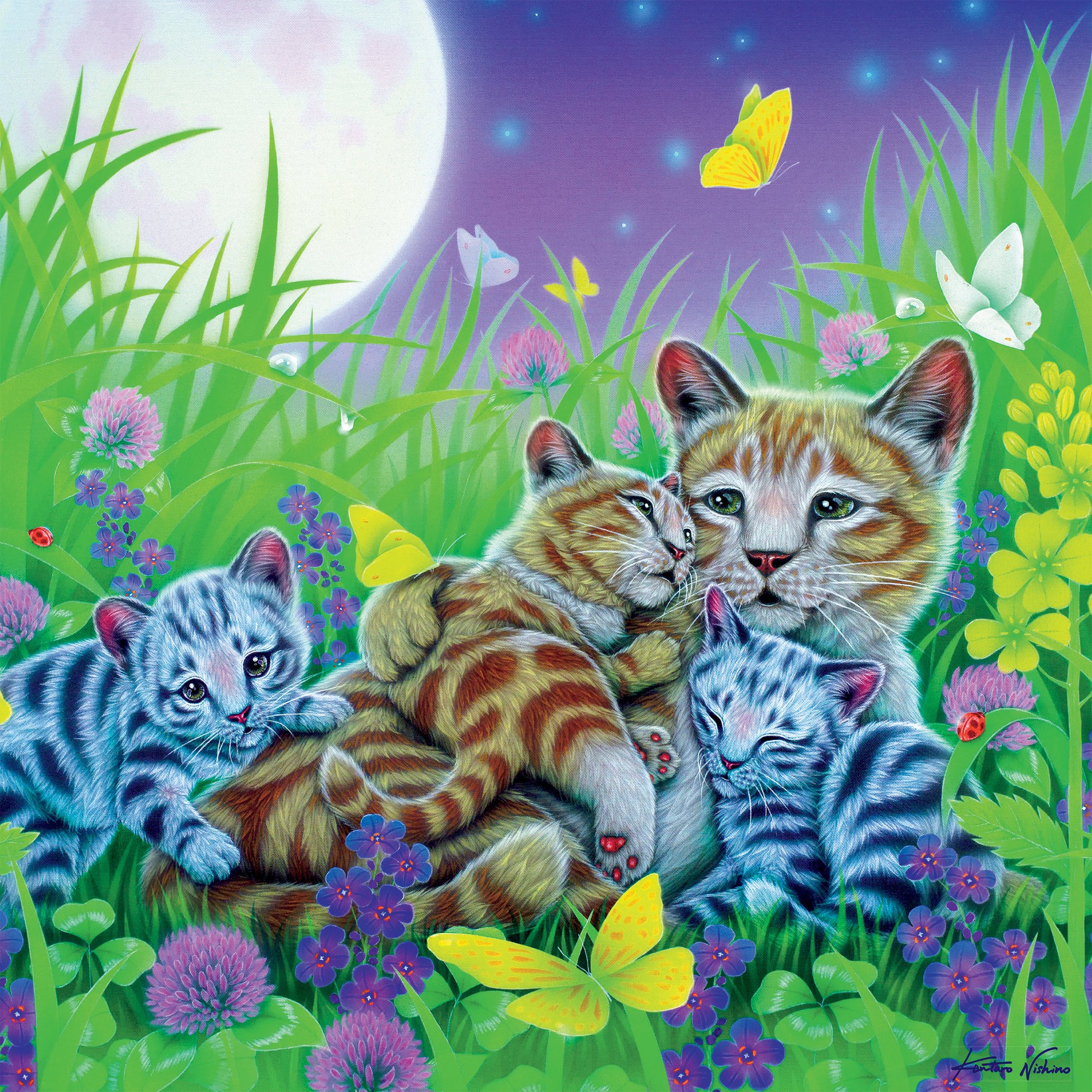 Family Cat (Glitter) Cats Glitter / Shimmer / Foil Puzzles