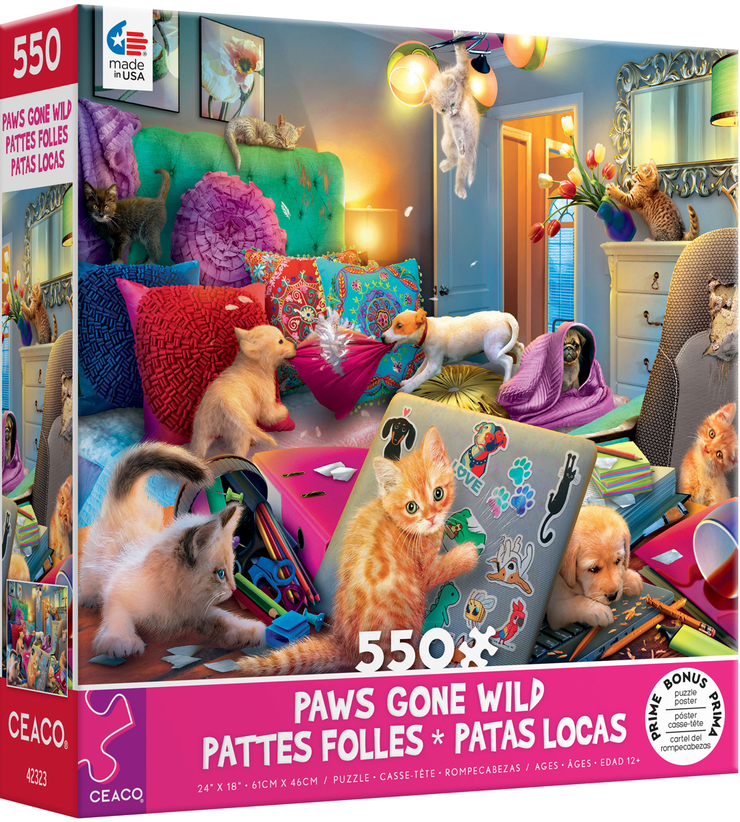 Paws Gone Wild - Slumber Party, 550 Pieces, Ceaco | Puzzle Warehouse