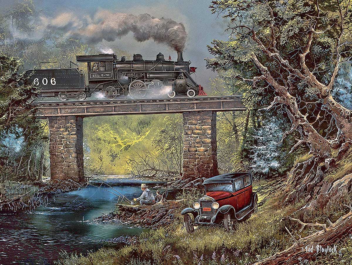 Rails on Dogwood Creek Train Jigsaw Puzzle