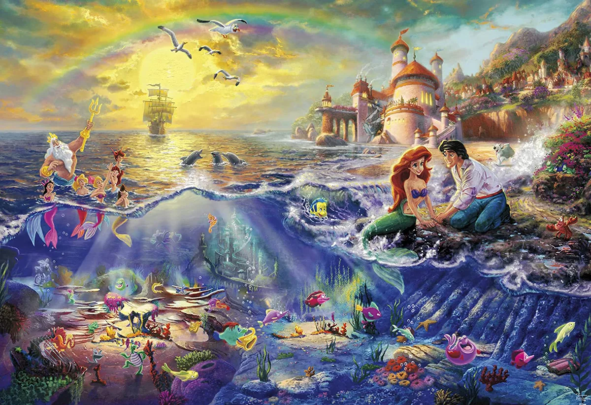 パズル　アリエル　リトルマーメイド　2000ピース　thomas kinkade Ceaco 2000-Piece Thomas Kinkade Disney The Little Mermaid