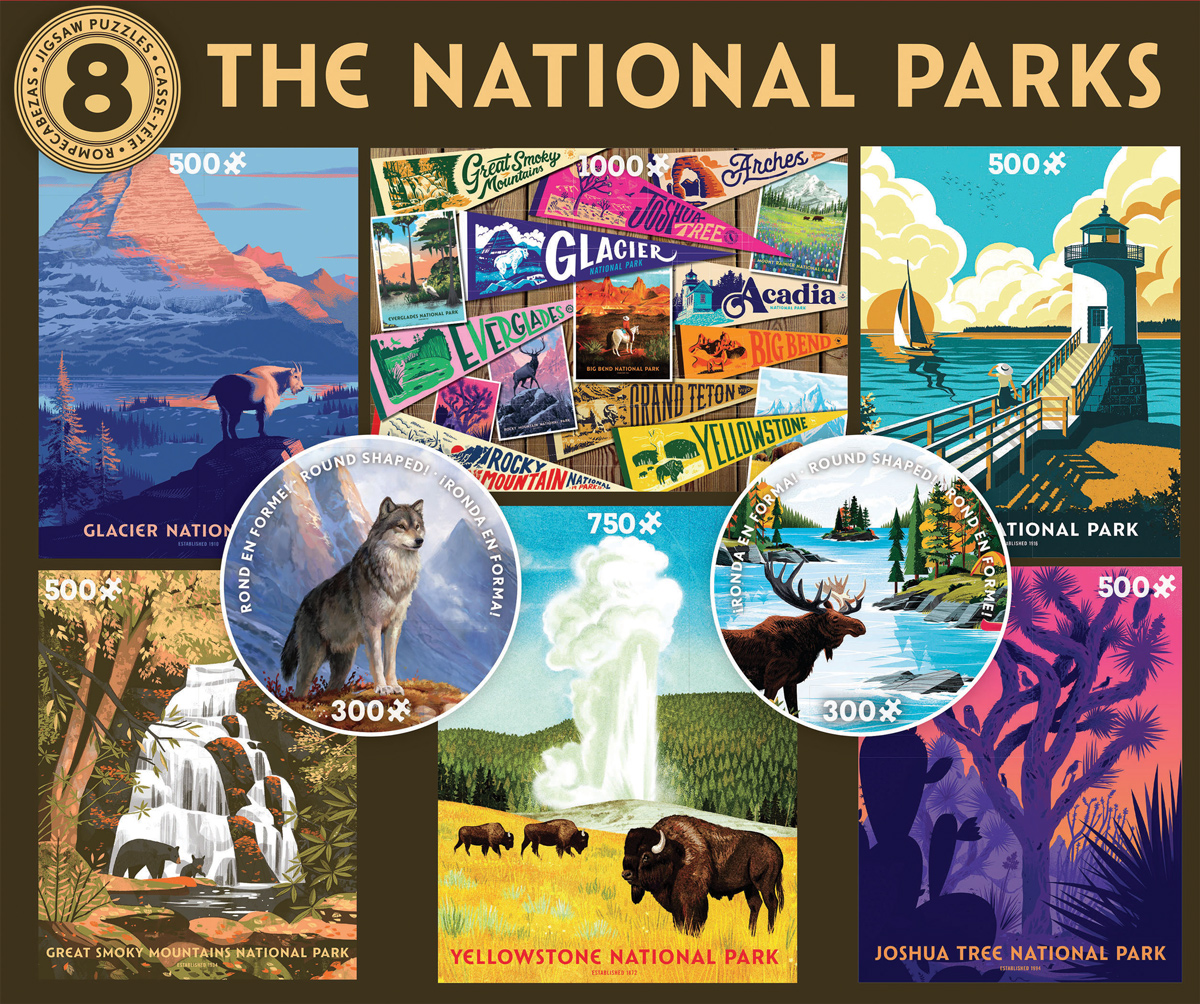 The National Parks 8 in 1 Puzzle Set - Scratch and Dent United States Jigsaw Puzzle