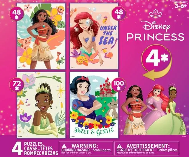 Disney: 4 X 1 Kids Multipack - Princess - Various Piece