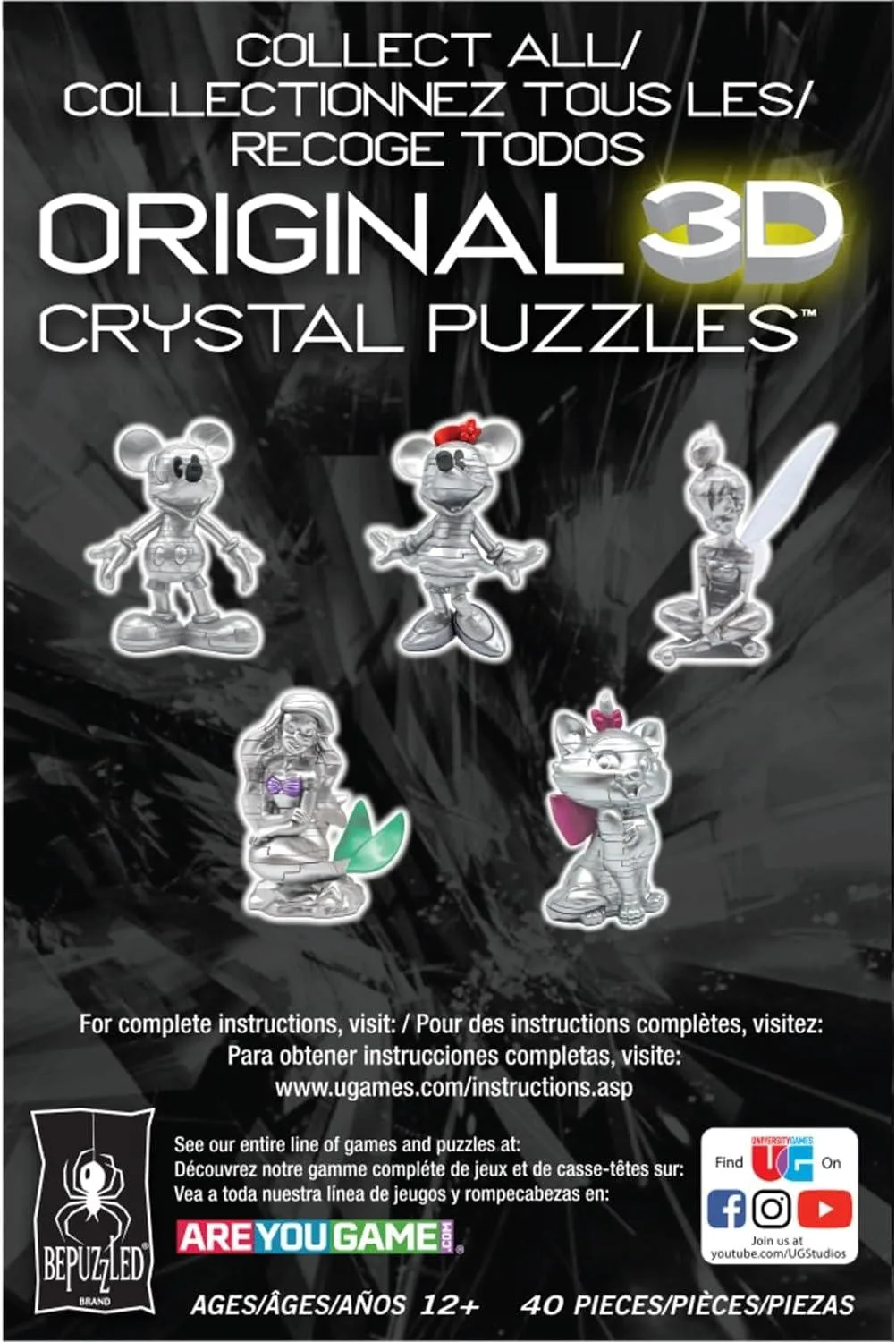 ジグソーパズル Disney 100 Crystal Puzzle Mickey&Minnie Disney 100 BePuzzled Platinum Mickey & Minnie Mouse 3D