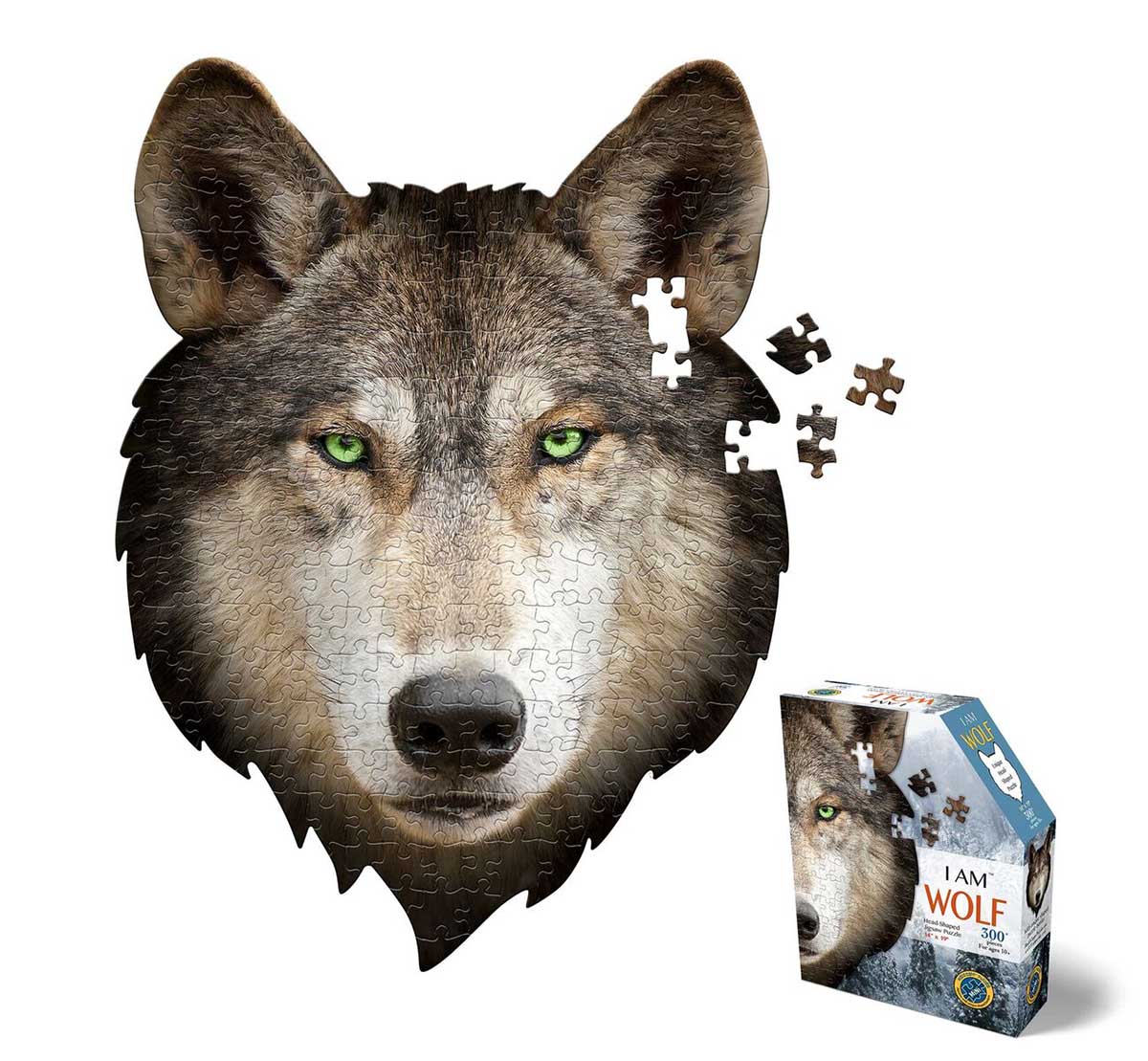 Madd Capp Mini Puzzle - I AM Wolf - Scratch and Dent Wolf Shaped Puzzle
