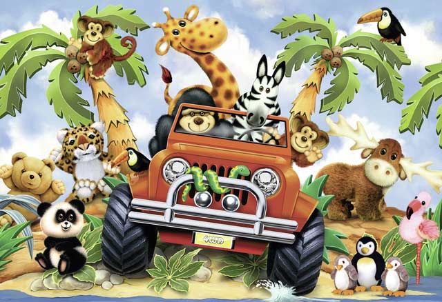 4-Wheeling - Scratch and Dent Jungle Animals Jigsaw Puzzle