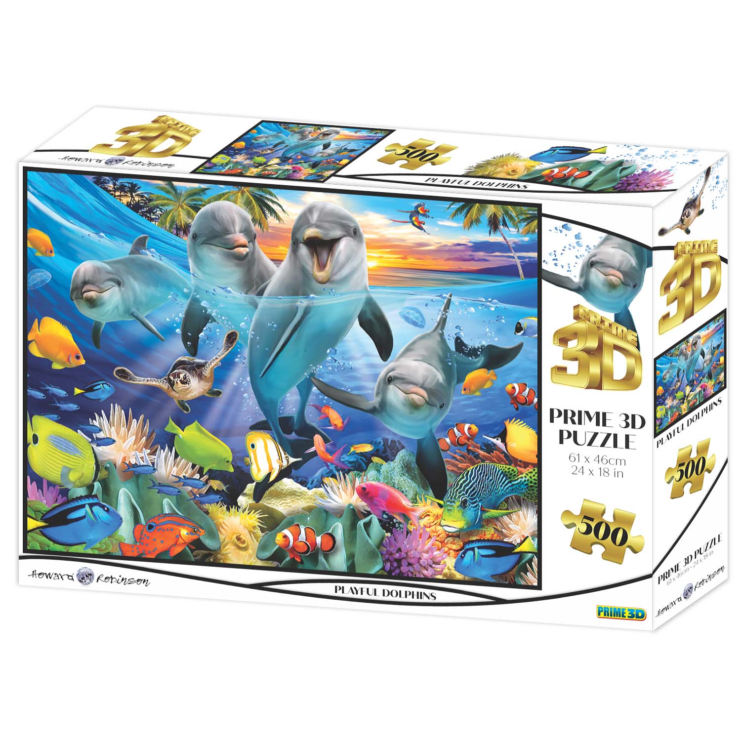 Playful Dolphins 500 Pieces Prime 3d Ltd Puzzle Warehouse