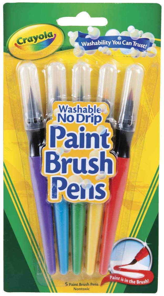 Craylola No Drip Washable Paint Brush Pens 5 Colors