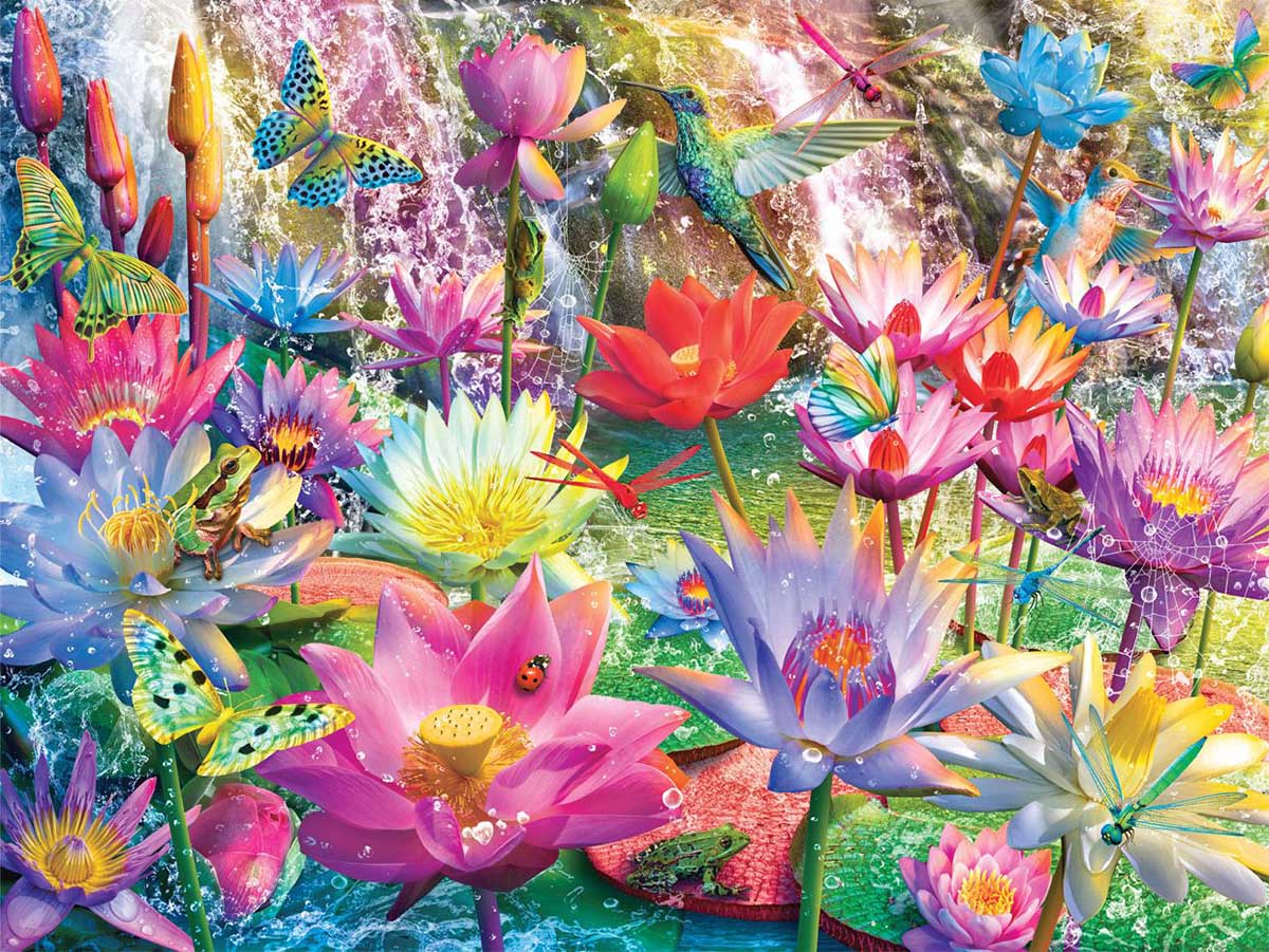 Water Lily Falls - Scratch and Dent Birds Jigsaw Puzzle