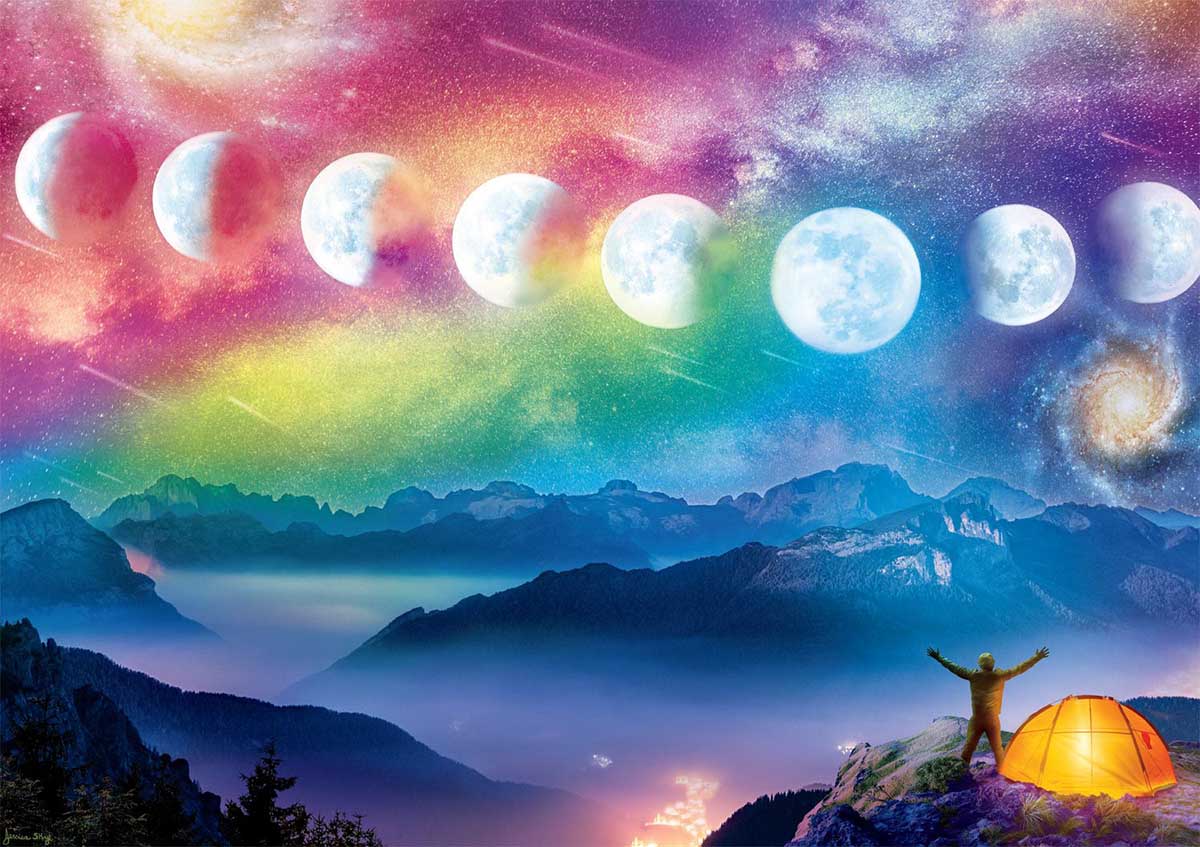 Moon Cycle Mountain Jigsaw Puzzle