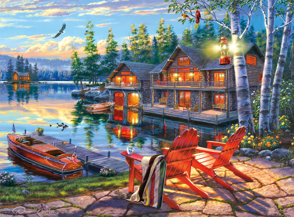 Paradise Lake Cabin & Cottage Jigsaw Puzzle By SunsOut
