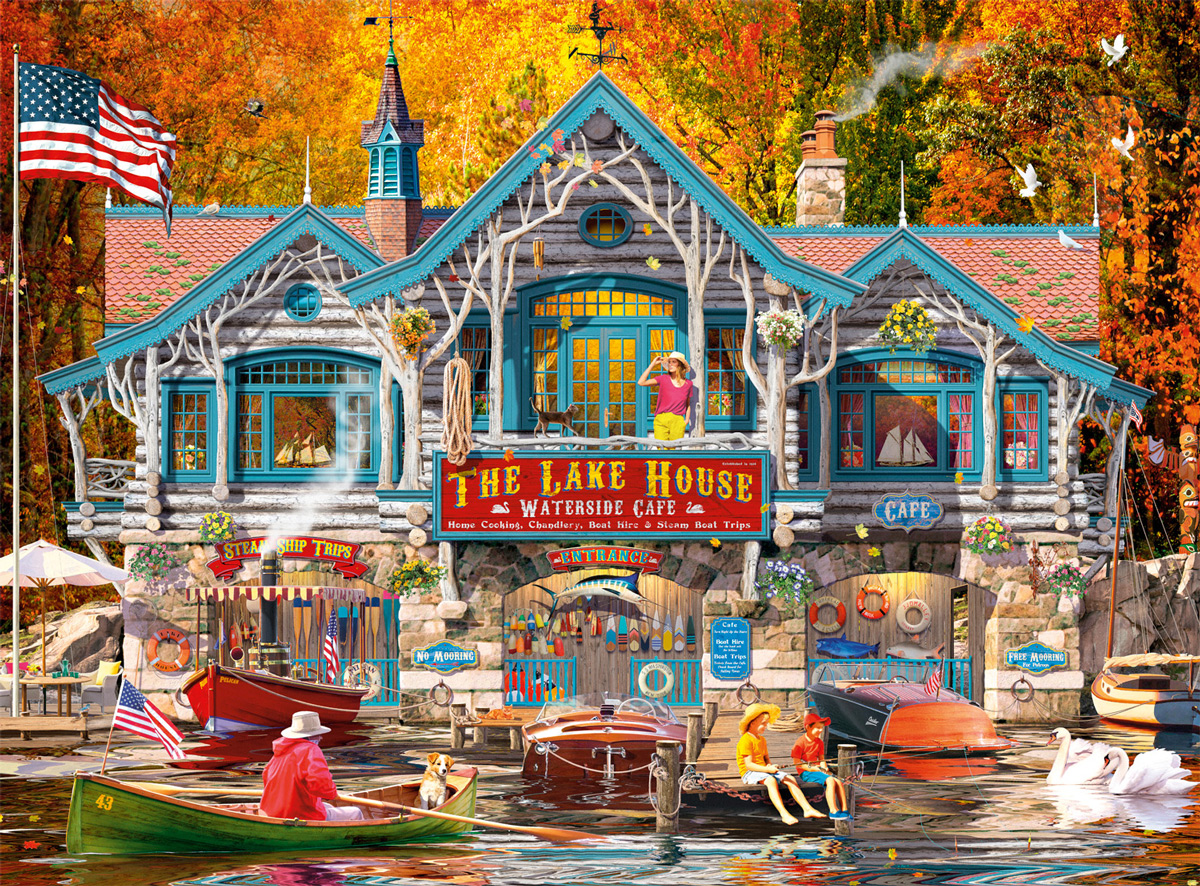 Retreat at the Lake Boat Jigsaw Puzzle
