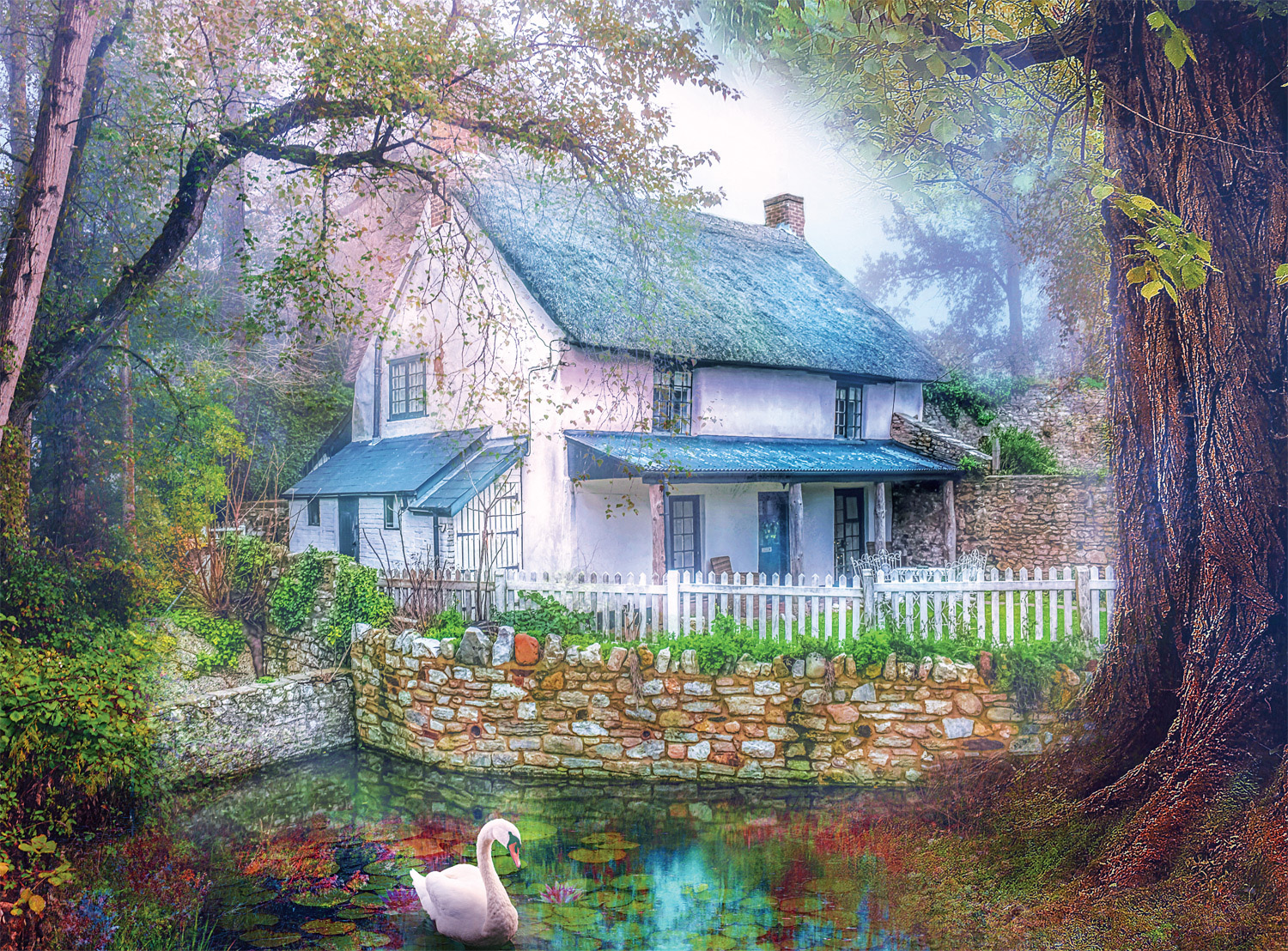 Cozy Country House Birds Jigsaw Puzzle