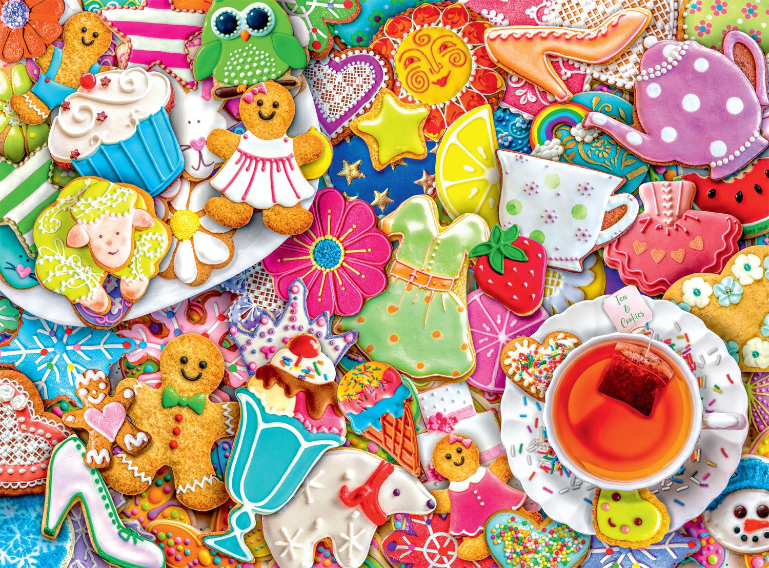 Tea and Cookies - Scratch and Dent Dessert & Sweets Jigsaw Puzzle