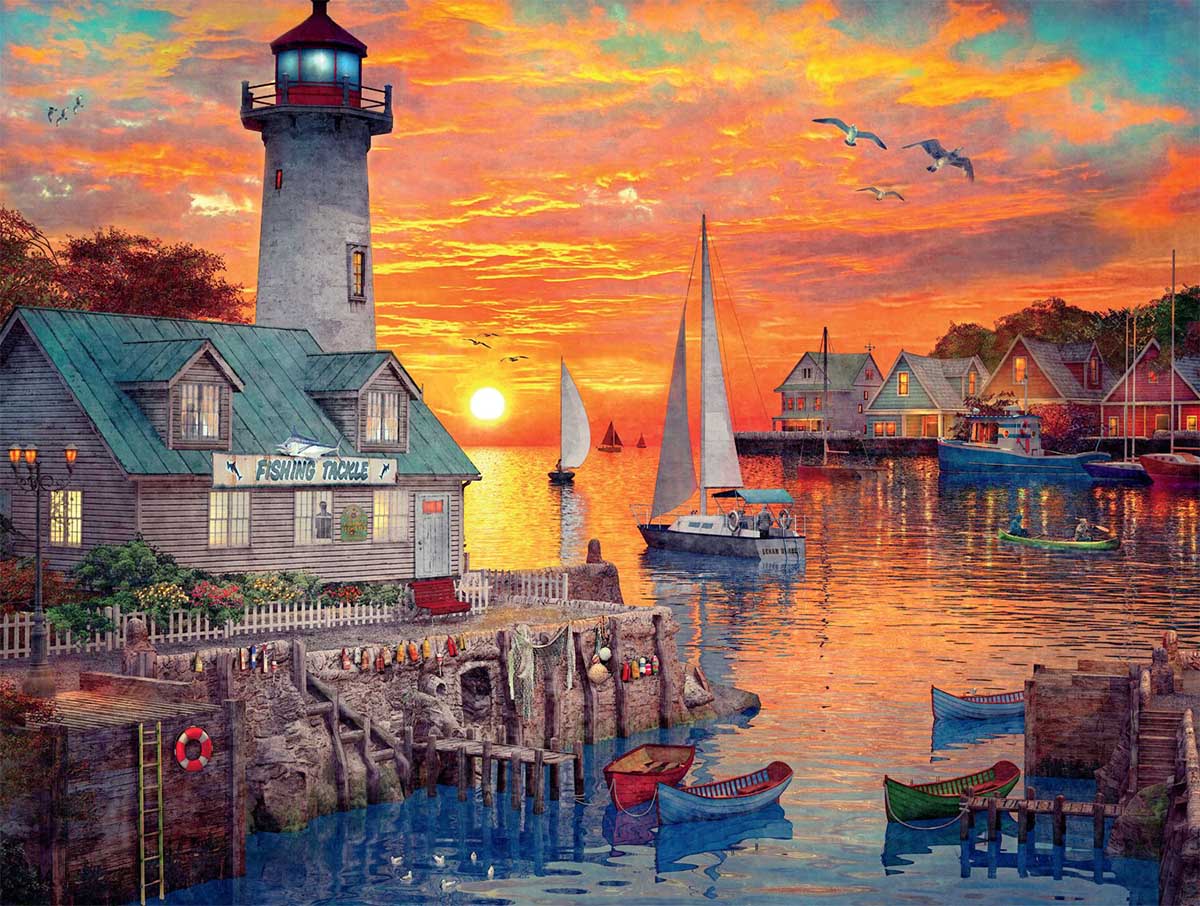 Colors of the Sunset Boat Jigsaw Puzzle