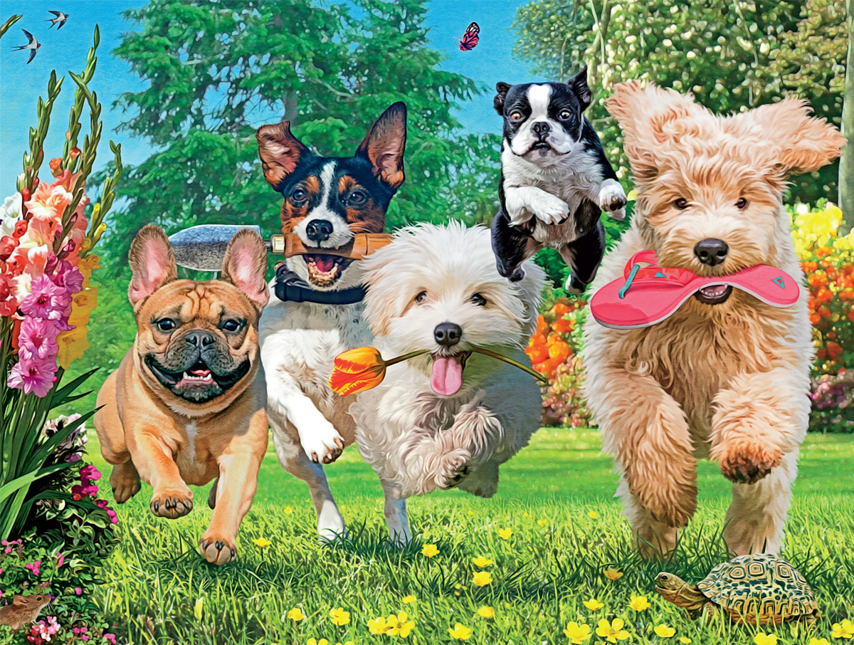 Here Comes Trouble Dogs Jigsaw Puzzle