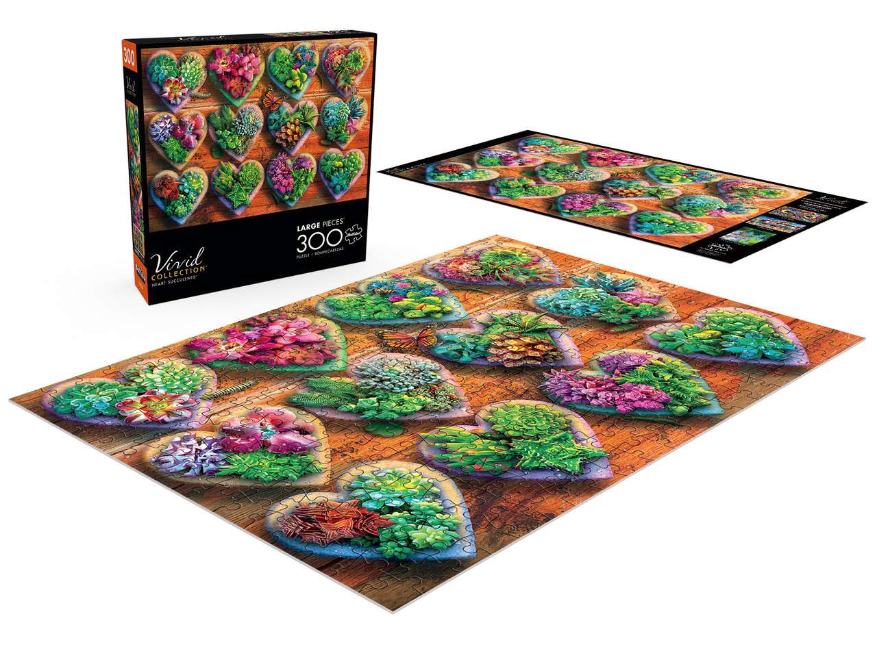 Heart Succulents, 300 Pieces, Buffalo Games | Puzzle Warehouse