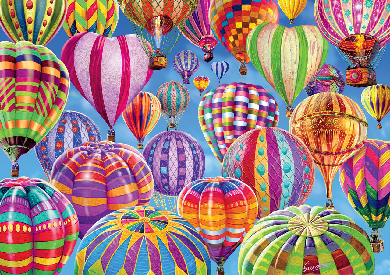 Sailing on the Wind Hot Air Balloon Jigsaw Puzzle