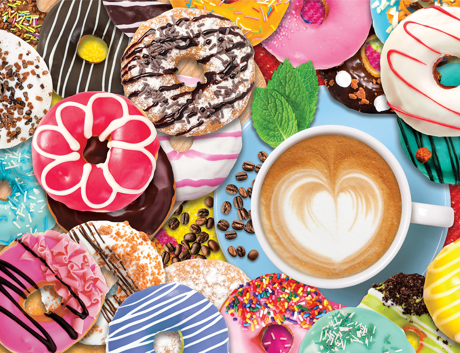 Donuts N' Coffee Drinks & Adult Beverage Jigsaw Puzzle