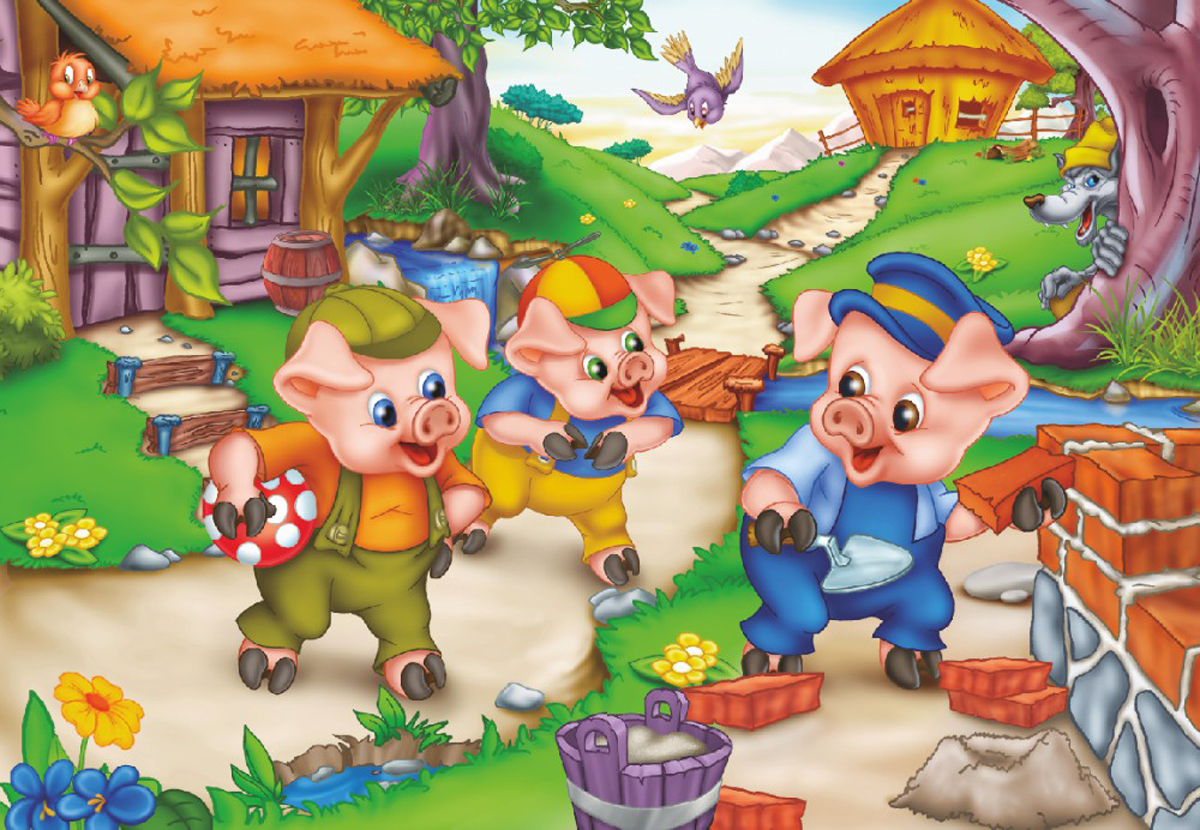 Three Little Pigs Bricks Fantasy Jigsaw Puzzle
