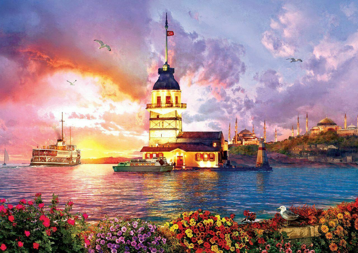 The Maiden's Tower - Scratch and Dent Beach & Ocean Jigsaw Puzzle