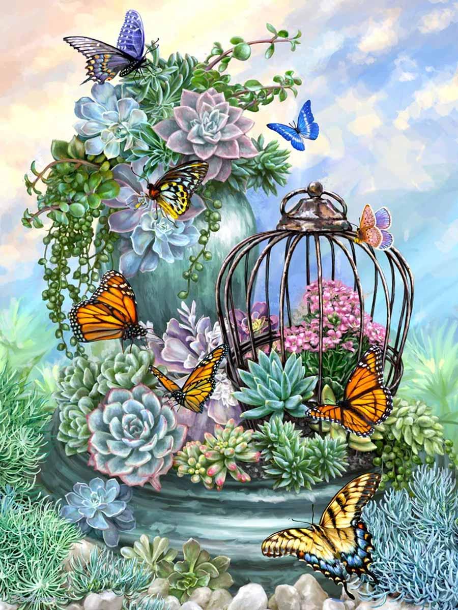 Butterfly Bliss  Flower & Garden Jigsaw Puzzle