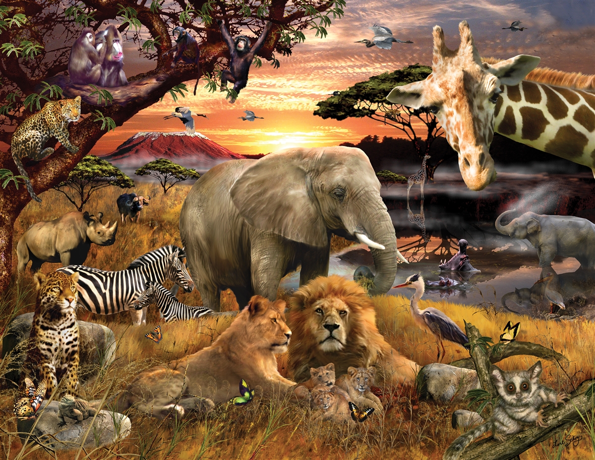 Wild Savanna Jungle Animals Jigsaw Puzzle