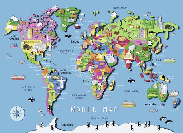 World Map - Scratch and Dent Landmarks & Monuments Jigsaw Puzzle