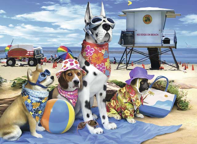 No Dogs on the Beach - Scratch and Dent Dogs Jigsaw Puzzle