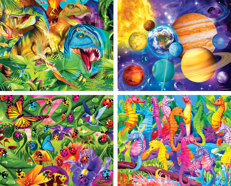 Glow in the Dark  4-Pack - Scratch and Dent Space Glow in the Dark Puzzle