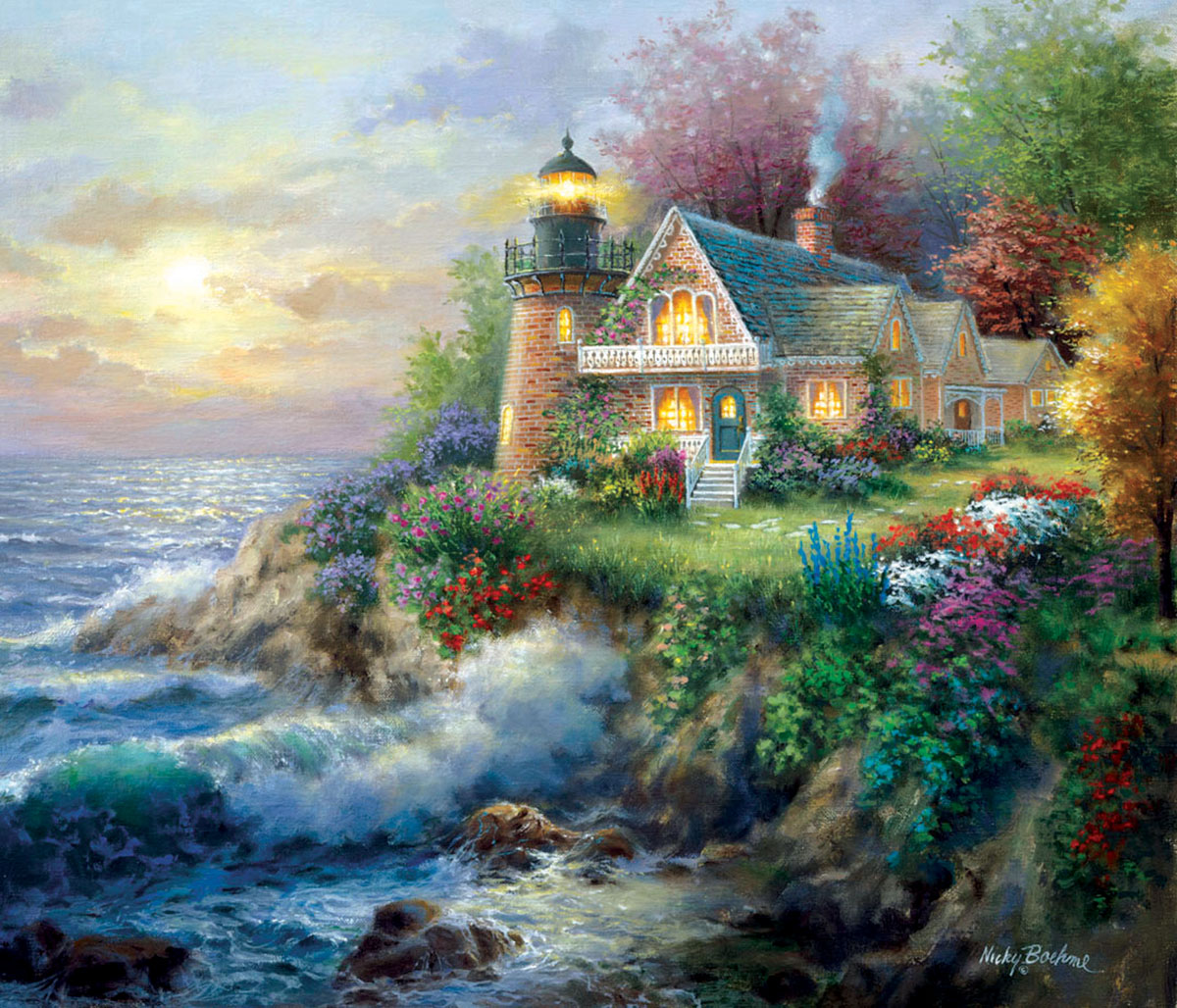 Lighthouse by the Sea Summer Jigsaw Puzzle By SunsOut