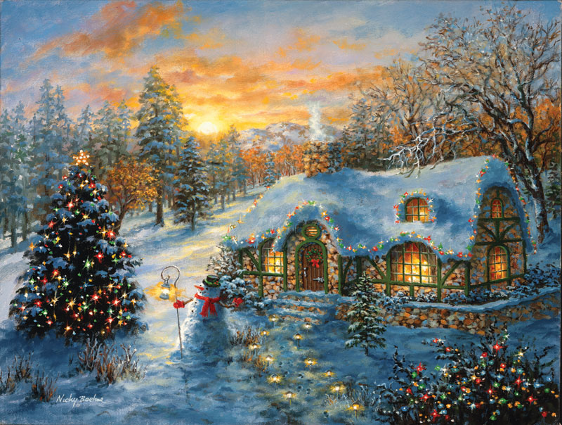 Christmas Cottage Winter Jigsaw Puzzle