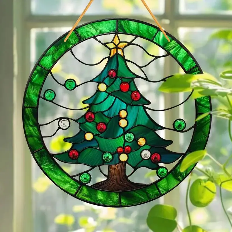 Colorful Christmas Tree Sun Catcher
