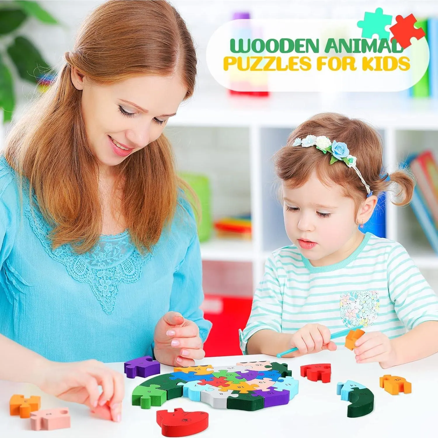 Alphabet Jigsaw Puzzle Building Blocks Snail Animals