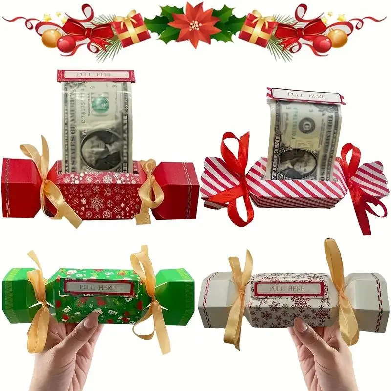 Christmas Surprise Money Pull Pouch - 4 pack