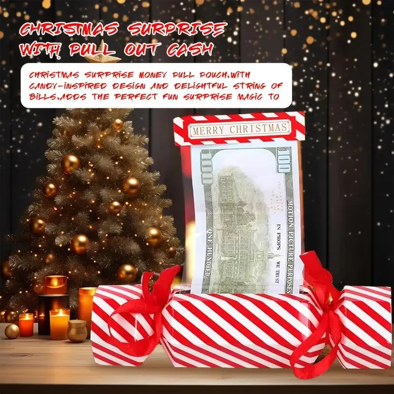 Christmas Surprise Money Pull Pouch - 4 pack