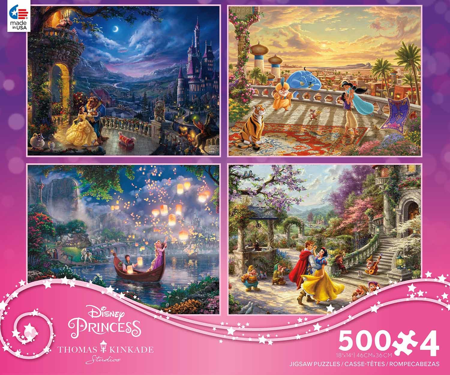 Disney Thomas Kinkade 500ピースパズル4点セット Ceaco - 4 in 1 Multipack - Thomas Kinkade - Disney Dreams