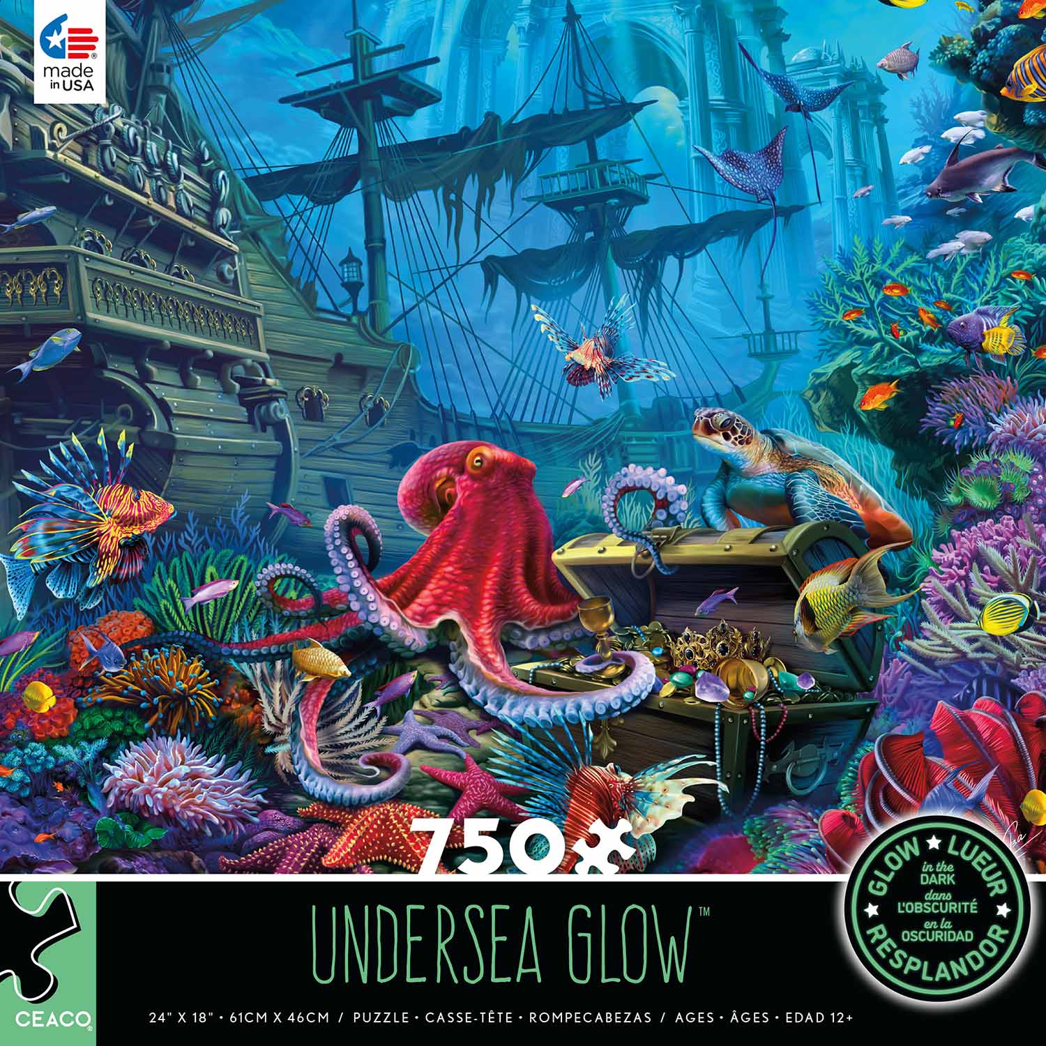 Undersea Glow Sea Life Glow in the Dark Puzzle