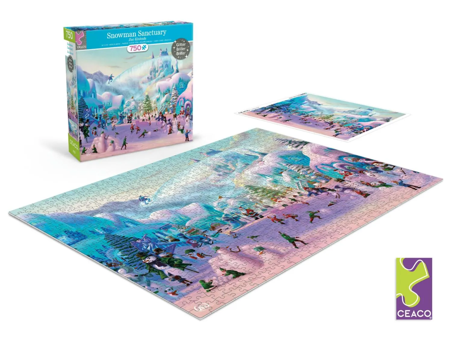 Snowman Sanctuary Glitter Christmas