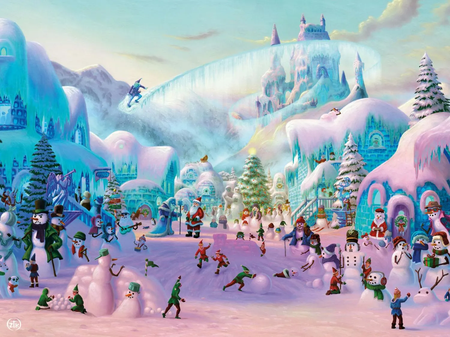 Snowman Sanctuary Glitter Christmas