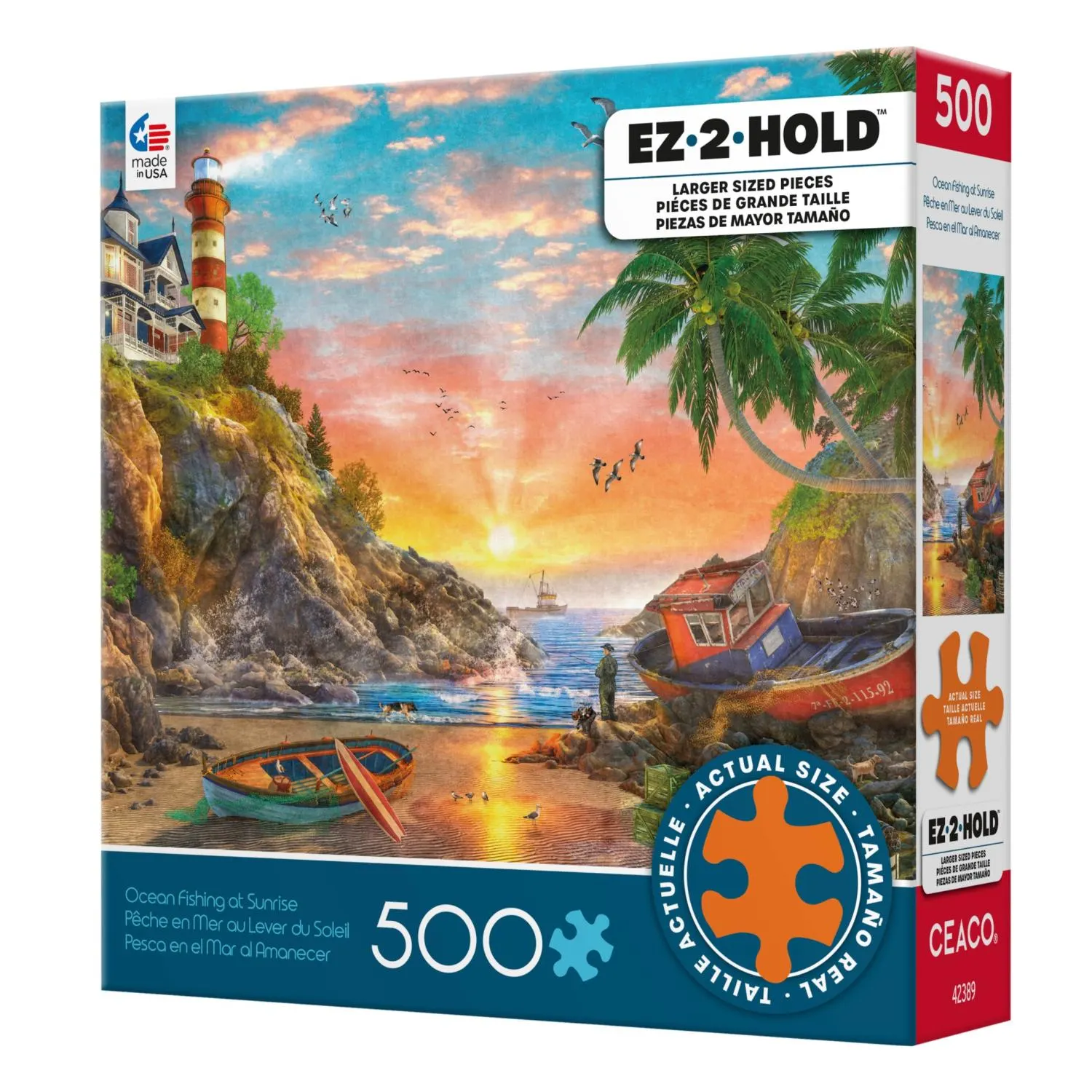 Ocean Fishing At Sunrise Landscape