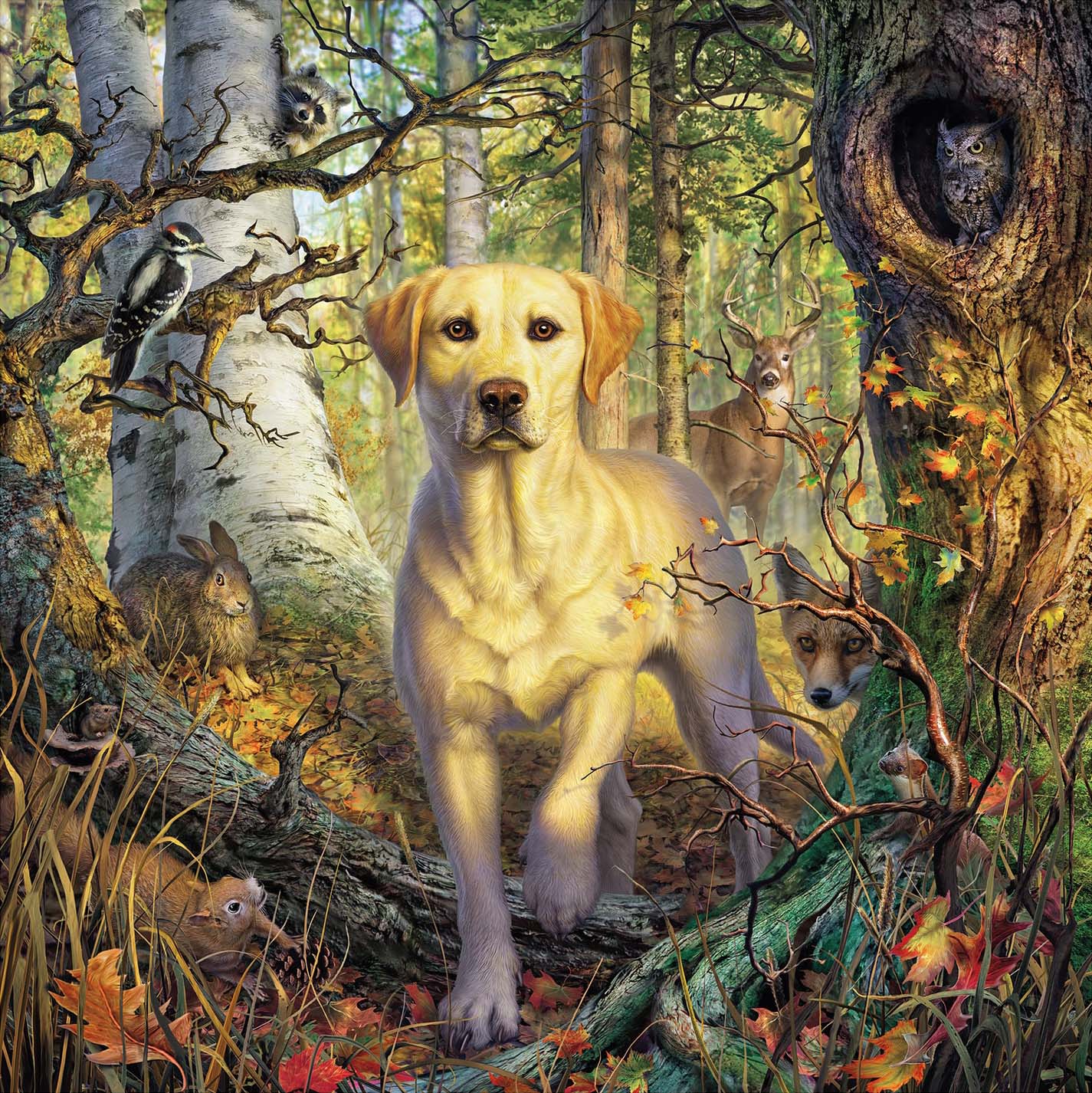 Yellow Lab Dogs Jigsaw Puzzle