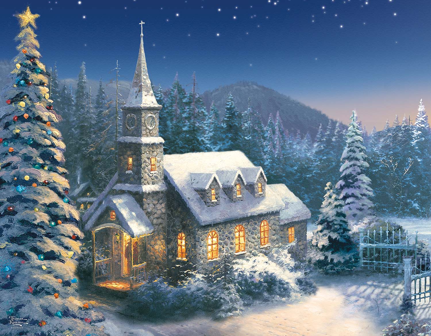 4 In 1 Thomas Kinkade Holiday Collection, 500 Pieces, Ceaco | Puzzle ...