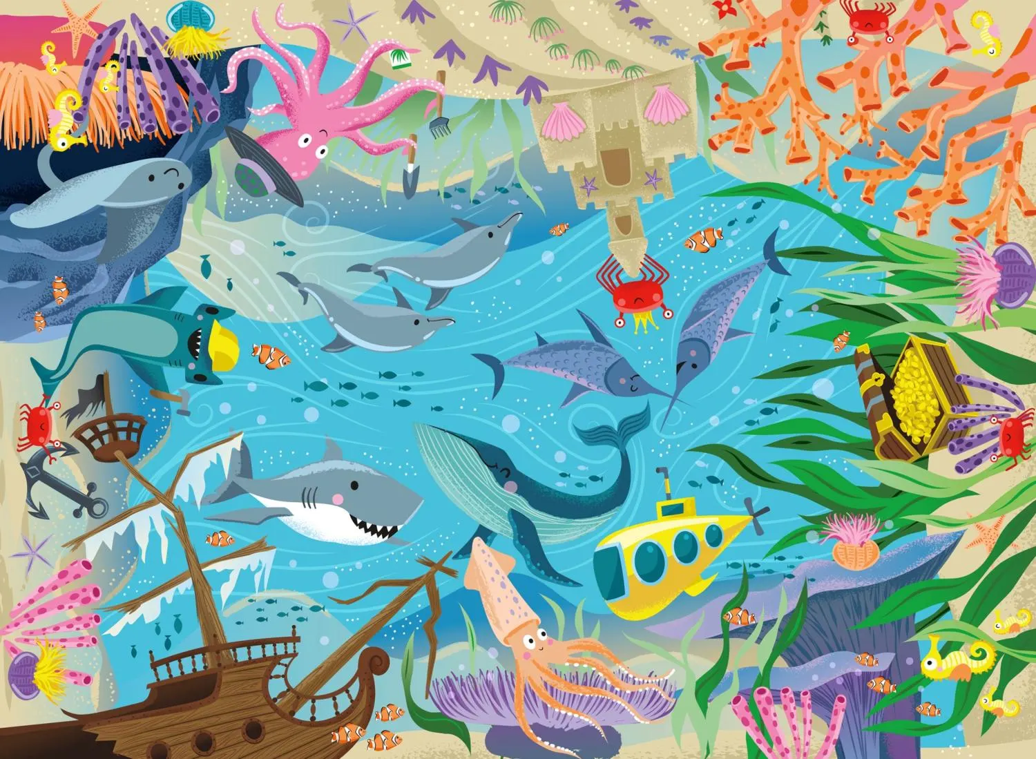Under The Deep Blue Sea Glitter Sea Life