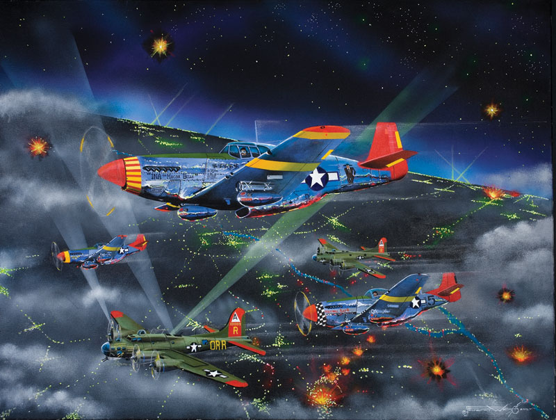 Night Fighters-The Tuskagee Airmen - Scratch and Dent Plane Jigsaw Puzzle