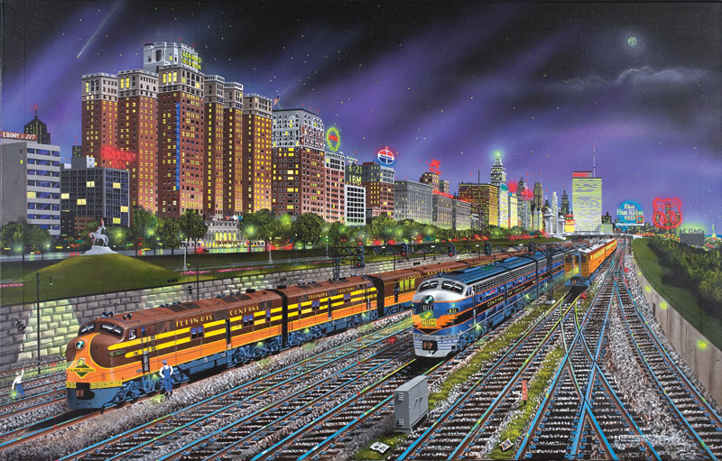 Chicago Nights Train Jigsaw Puzzle