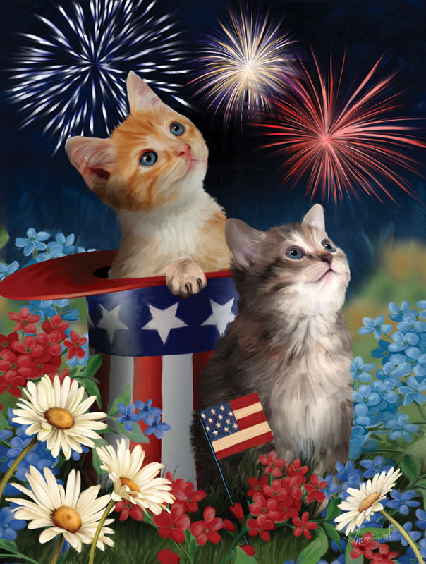 Patriotic Kittens - Scratch and Dent Patriotic Jigsaw Puzzle