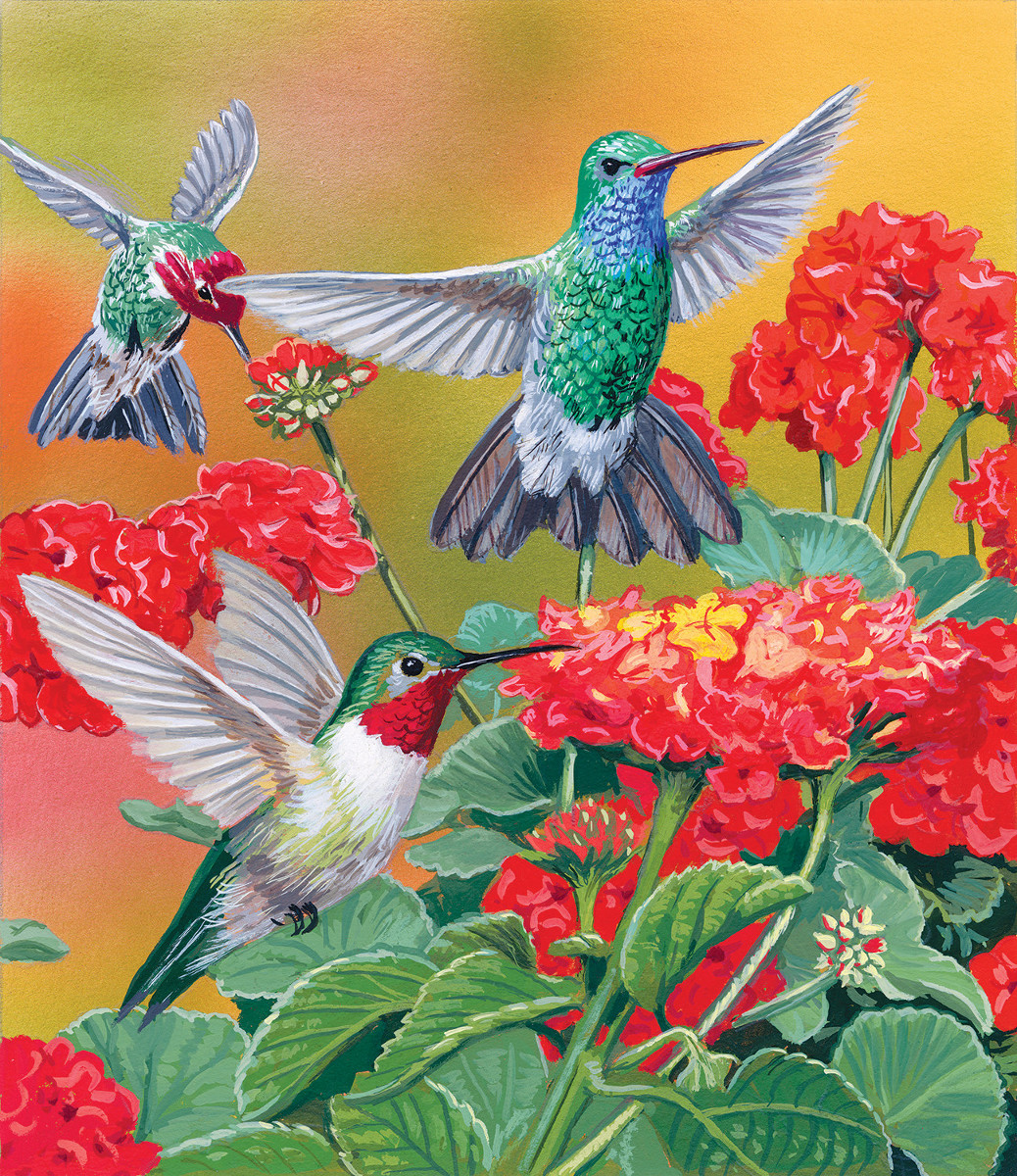Cardinals & Friends Flower & Garden Jigsaw Puzzle By Vermont Christmas Company