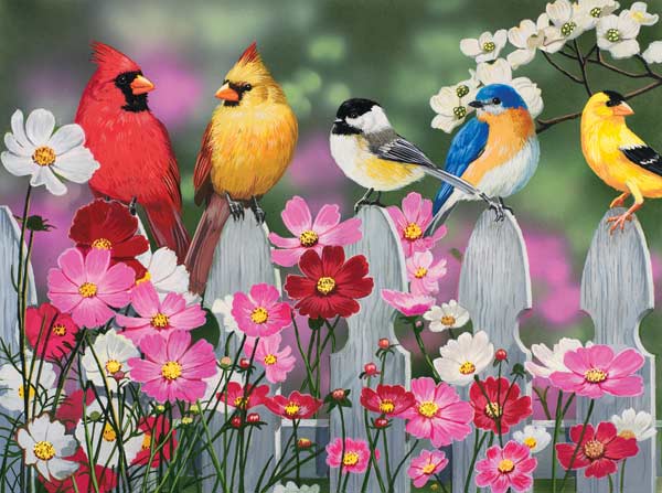 Songbirds and Cosmos - Scratch and Dent Birds Jigsaw Puzzle